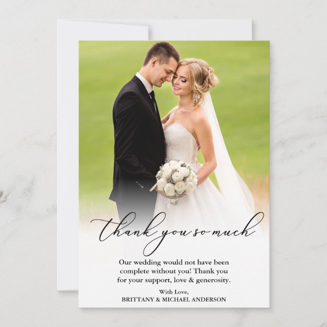 Elegant Calligraphy Thank You So Much Wedding (Front)