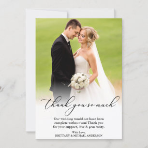 Elegant Calligraphy Thank You So Much Wedding Card