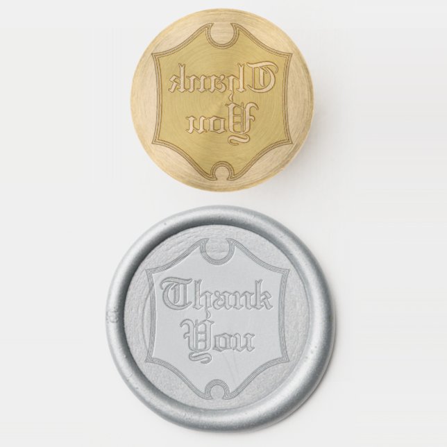 Elegant Calligraphy Thank You Wax Seal Stamp (Stamped)