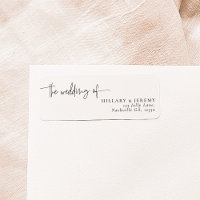 Elegant Calligraphy the wedding of Return Address  Label