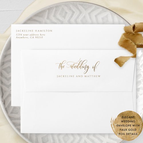 Elegant Calligraphy The Wedding of White Wedding Envelope