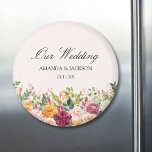Elegant Calligraphy Watercolor Rose Flower Wedding Magnet<br><div class="desc">Introducing our Elegant Calligraphy Watercolor Rose Flower Bridesmaid Wedding magnet. Featuring floral watercolor illustration and elegant script text that can be personalized. It adds nature touch to your style. Suitable as fall wedding favor gift.</div>