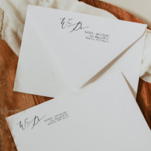 Elegant Calligraphy We Do Wedding Return Address Self-inking Stamp
