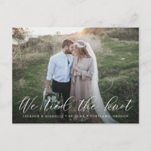 Elegant Calligraphy We Tied The Knot Postcard