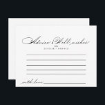 Elegant Calligraphy Wedding Advice Card<br><div class="desc">This elegant calligraphy wedding advice card is perfect for a modern wedding. The simple and stylish design features classic and fancy script typography in black and white. These cards are perfect for a wedding, bridal shower, baby shower, graduation party & more. Personalize the cards with the names of the bride...</div>
