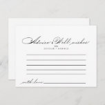 Elegant Calligraphy Wedding Advice Card<br><div class="desc">This elegant calligraphy wedding advice card is perfect for a modern wedding. The simple and stylish design features classic and fancy script typography in black and white. These cards are perfect for a wedding, bridal shower, baby shower, graduation party & more. Personalize the cards with the names of the bride...</div>