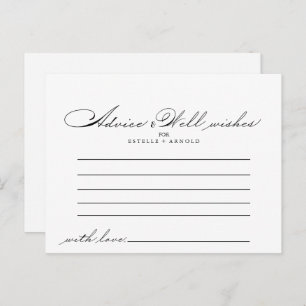 Elegant Calligraphy Wedding Advice Card