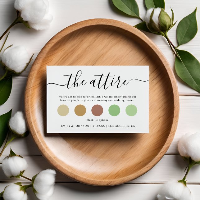 Elegant Calligraphy Wedding Attire Dress Code  Enclosure Card (Creator Uploaded)