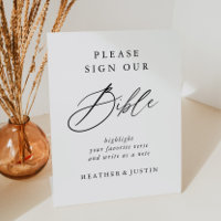 Elegant Calligraphy Wedding Bible Guest Book Sign