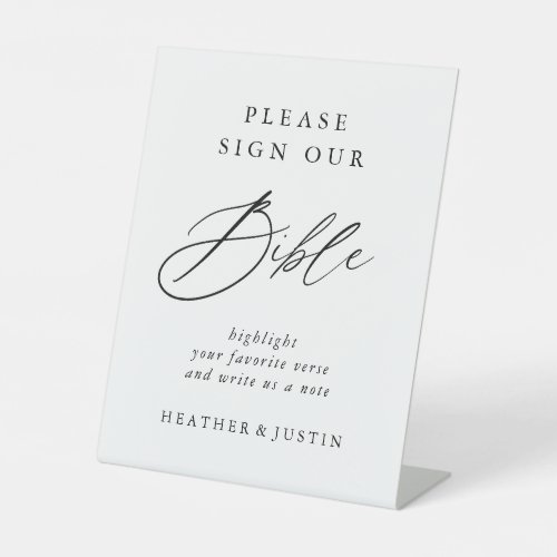 Elegant Calligraphy Wedding Bible Guest Book Sign