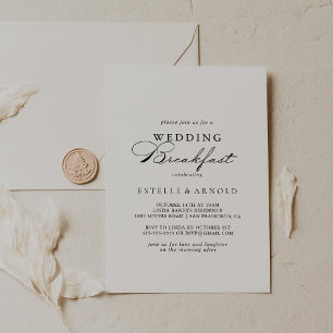 Elegant Calligraphy Wedding Breakfast  Invitation