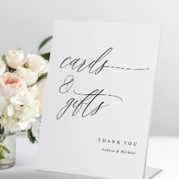 Elegant Calligraphy Wedding Cards &amp; Gifts Pedestal Sign