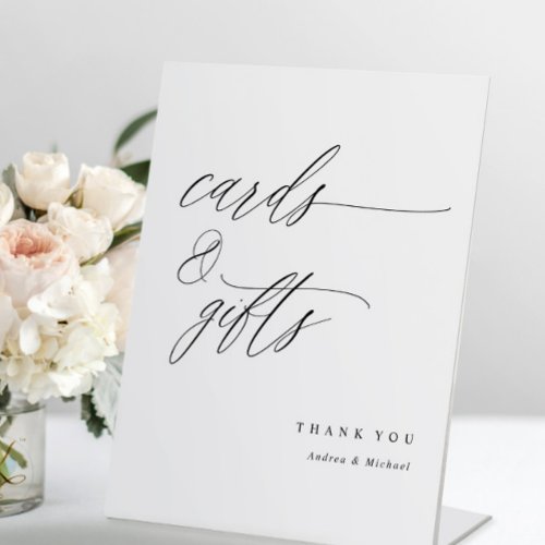 Elegant Calligraphy Wedding Cards  Gifts Pedestal Sign