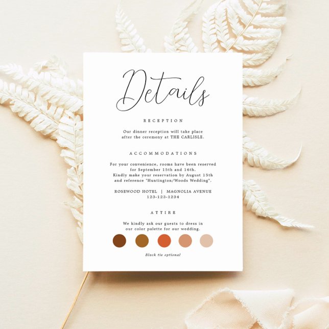 Elegant Calligraphy Wedding Details Enclosure Card (Creator Uploaded)