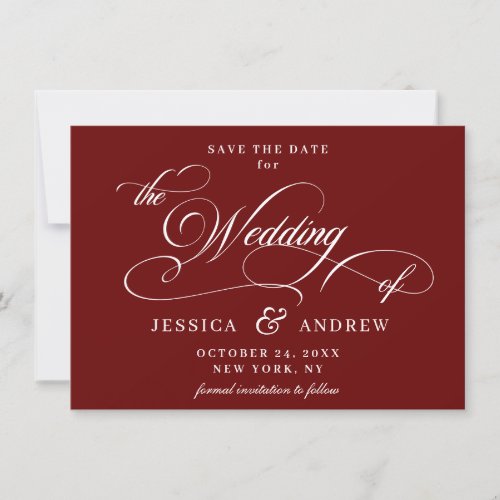 Elegant Calligraphy Wedding Digital Save the Date