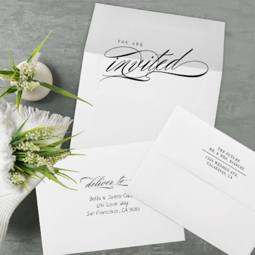 Elegant Calligraphy Wedding Envelope