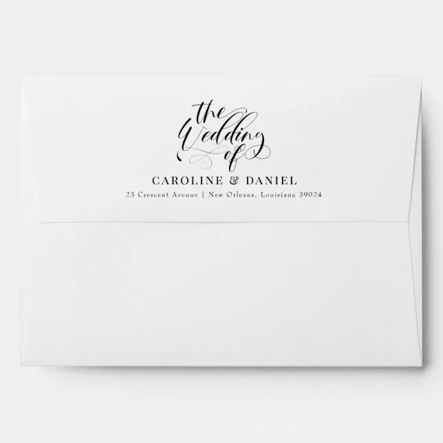 Elegant Calligraphy Wedding Envelope Zazzle