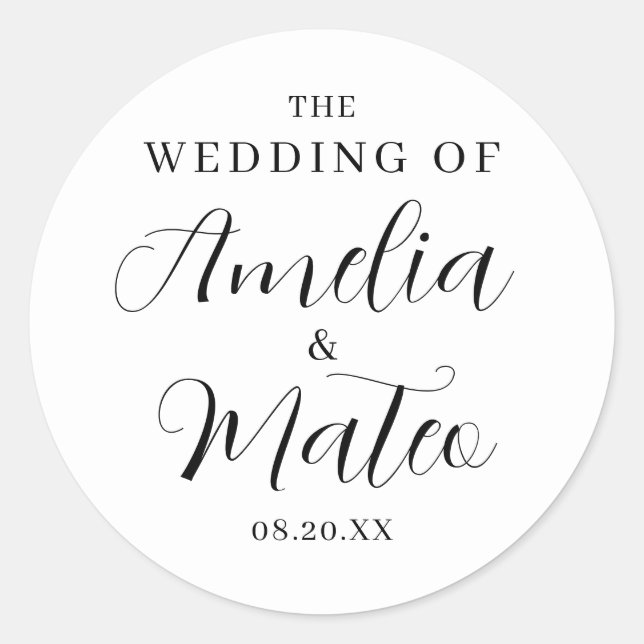 Elegant Calligraphy Wedding Envelope Seal (Front)