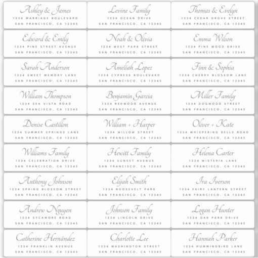 Elegant Calligraphy Wedding Guest Address Labels | Zazzle