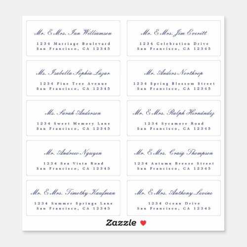 Elegant Calligraphy Wedding Guest Address Labels