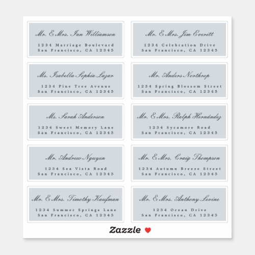 Elegant Calligraphy Wedding Guest Address Labels