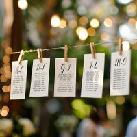 Elegant Calligraphy Wedding Guest by Last Name G-I