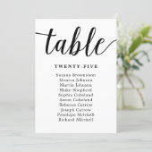 Elegant Calligraphy Wedding Guest Seating Card (Standing Front)