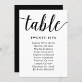 Elegant Calligraphy Wedding Guest Seating Card (Front/Back)