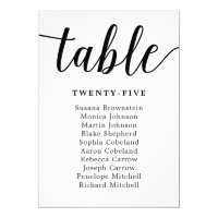 Elegant Calligraphy Wedding Guest Seating Card