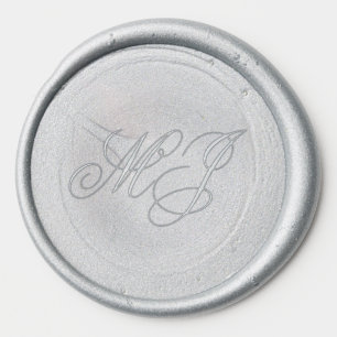 Elegant Calligraphy Wedding Initials Monogram Wax Seal Sticker
