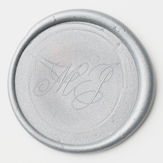 Elegant Calligraphy Wedding Initials Monogram Wax Seal Sticker (Front)
