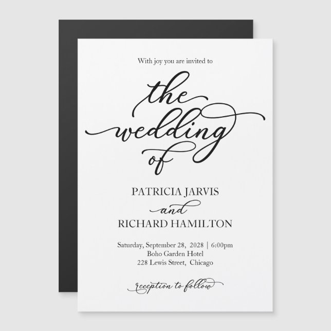 Elegant Calligraphy Wedding Invitation (Front/Back)