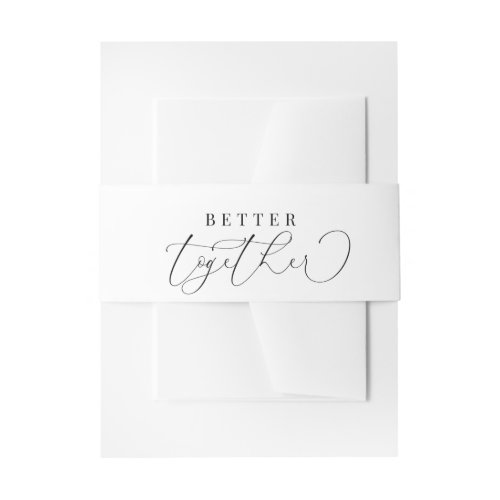 Elegant Calligraphy Wedding  Invitation Belly Band