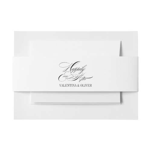 Elegant Calligraphy Wedding Invitation Belly Band