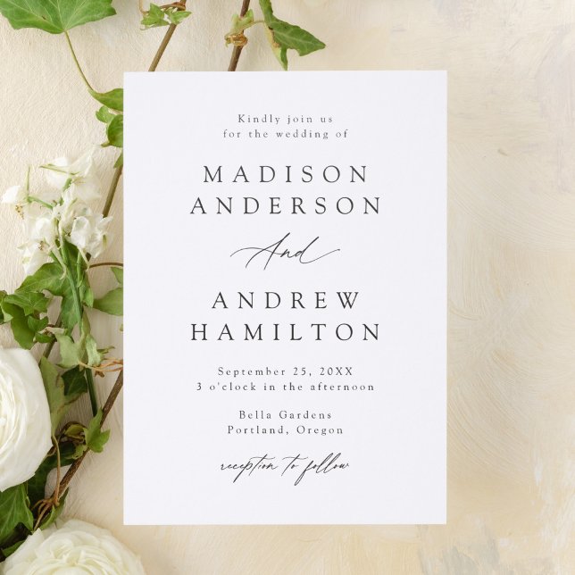 Elegant Calligraphy Wedding Letterpress Invitation (Creator Uploaded)