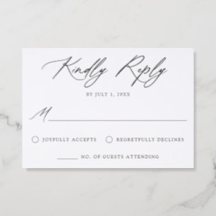 Elegant Calligraphy Wedding Letterpress RSVP Cards