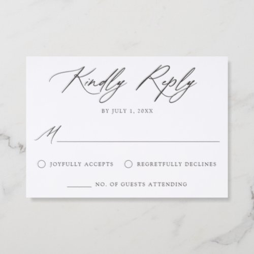 Elegant Calligraphy Wedding Letterpress RSVP Cards