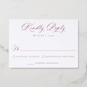 Elegant Calligraphy Wedding Letterpress RSVP Cards