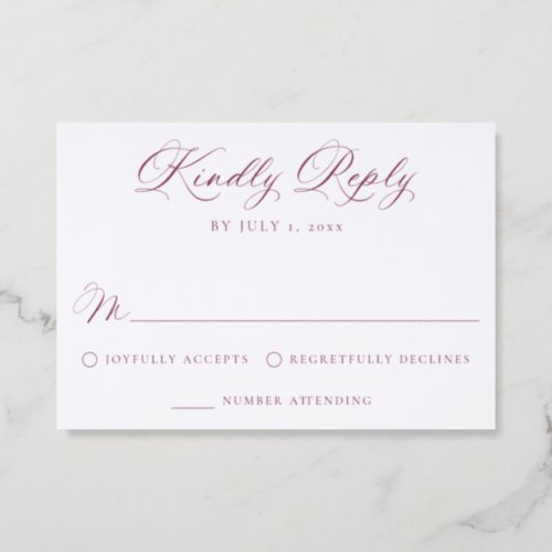 Elegant Calligraphy Wedding Letterpress RSVP Cards