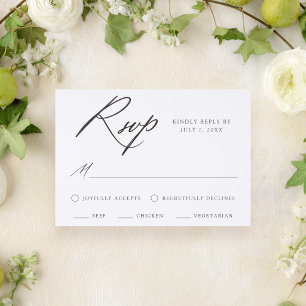 Elegant Calligraphy Wedding Letterpress RSVP Cards