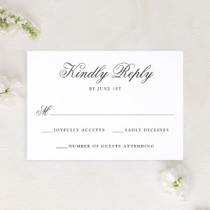 Elegant Calligraphy Wedding Letterpress RSVP Cards