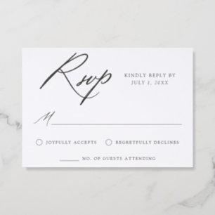 Elegant Calligraphy Wedding Letterpress RSVP Cards