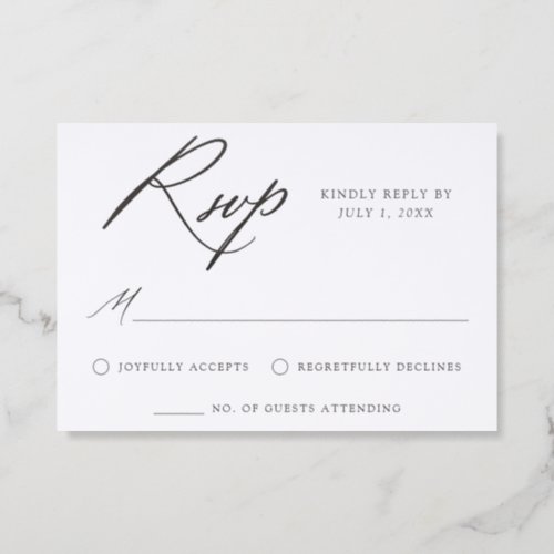 Elegant Calligraphy Wedding Letterpress RSVP Cards
