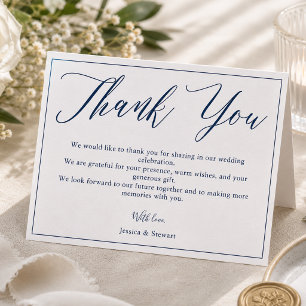 Elegant Calligraphy Wedding Letterpress Thank You Card