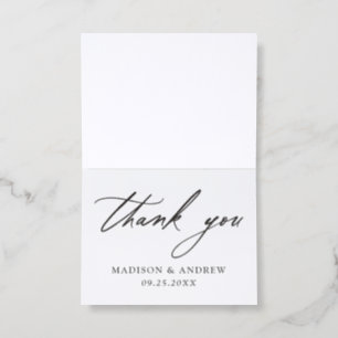 Elegant Calligraphy Wedding Letterpress Thank You Card