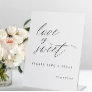 Elegant Calligraphy Wedding Love is Sweet Pedestal Sign