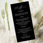 Elegant Calligraphy Wedding Menu Cards<br><div class="desc">Capture the timeless elegance of your special day with our simple,  chic calligraphy black and white wedding suite.</div>