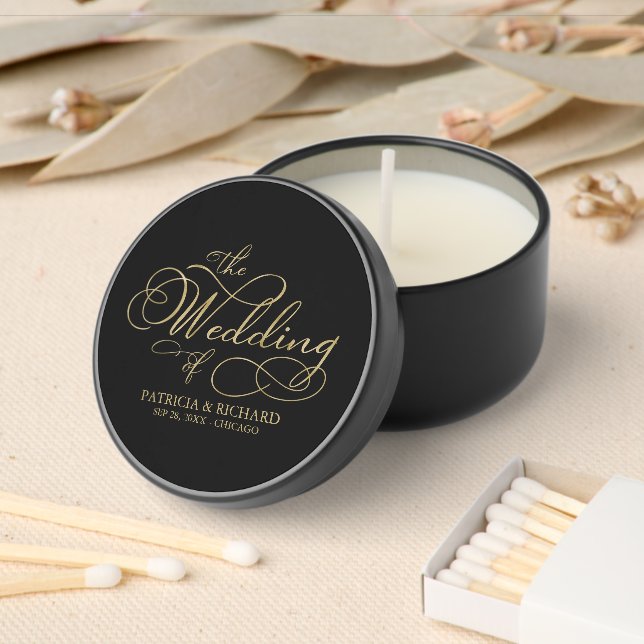 Elegant Calligraphy Wedding Mini Candle Favors (Insitu)