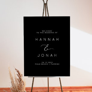 Elegant Calligraphy Wedding modern welcome sign