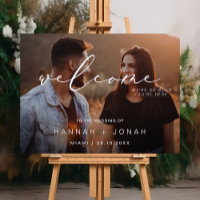 Elegant Calligraphy Wedding modern welcome sign